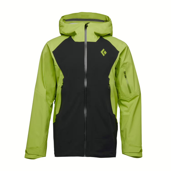 Black Diamond Recon Stretch LT Ski Shell Jacket Parka Black Lime Green Mens M - Picture 9 of 9